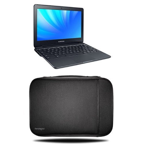 Samsung Chromebook 3 11.6" Laptop (Black) with Kensington 11-Inch Laptop Chromebook Sleeve